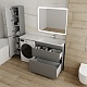 Style Line Тумба с раковиной под стиральную машину Даллас 150 R Люкс Plus серая – фотография-18